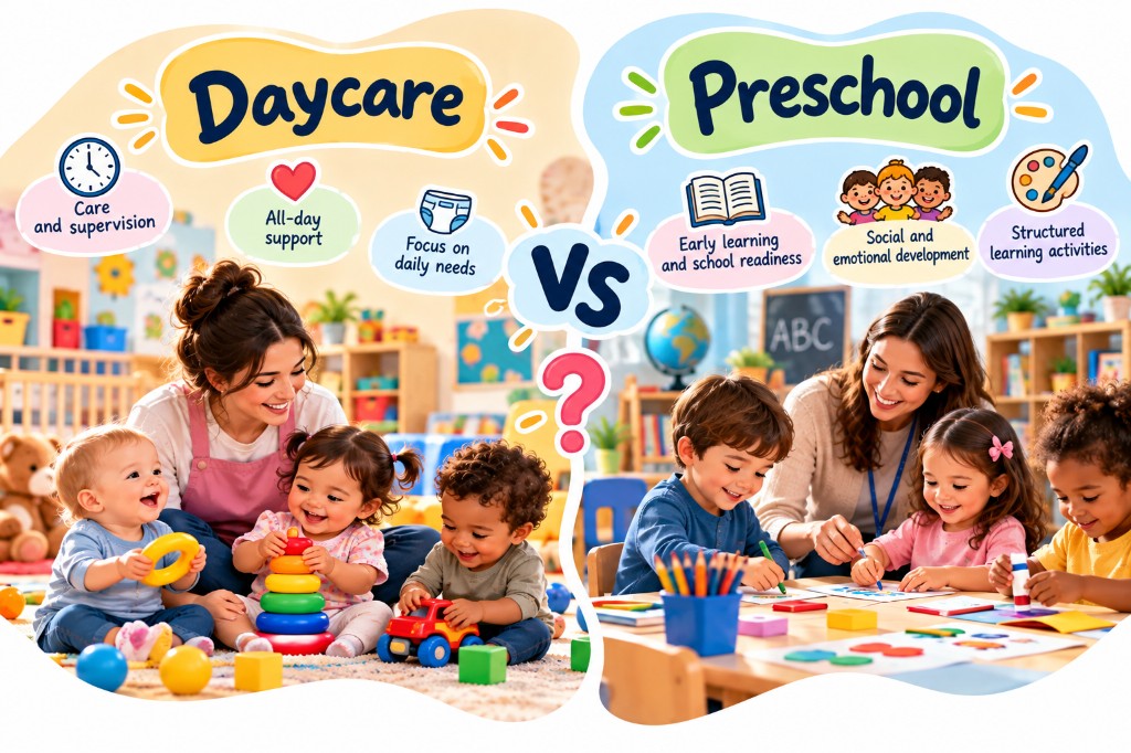 Daycare vs. Preschool: What's the Difference?