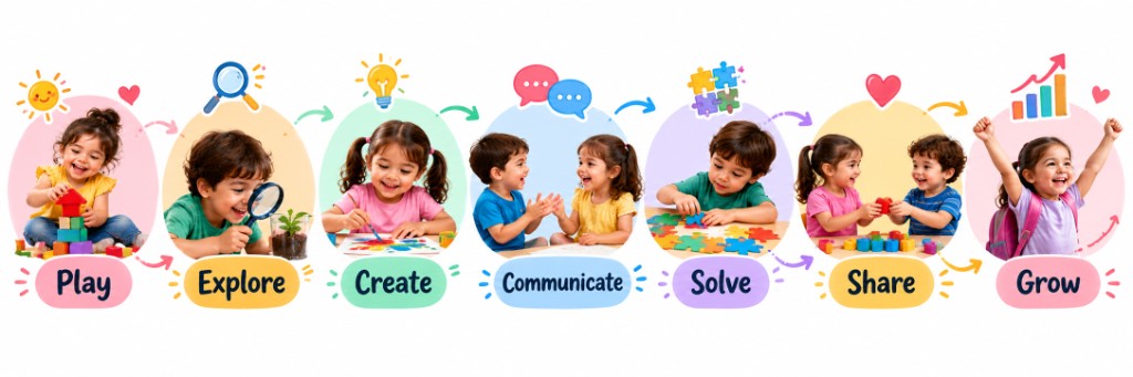 Play, Explore, Create, Communicate, Solve, Share, Grow